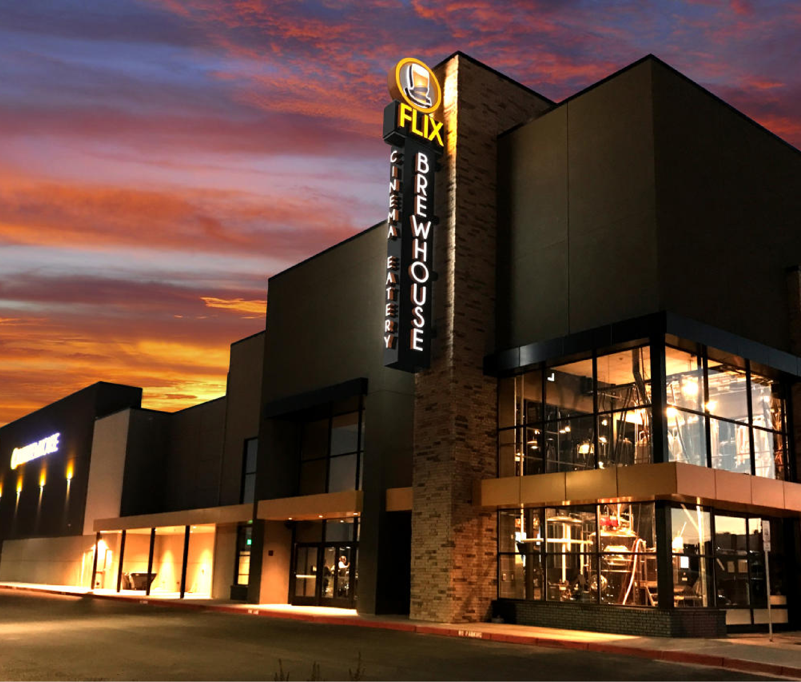 flix brewhouse outdoor lighting image